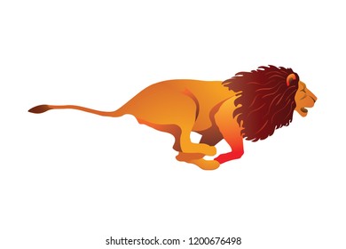 Lion Running Illustration 