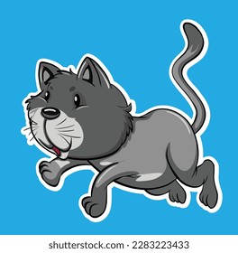 The  lion running towards the prey