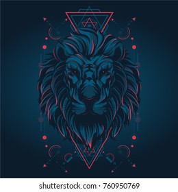 Lion in sacred geometric style