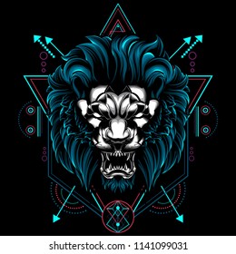 The Lion sacred geometry illustration
