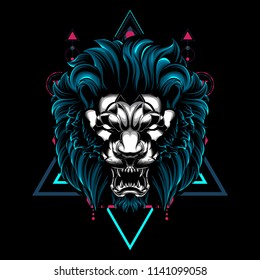 The Lion sacred geometry illustration