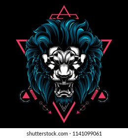 The Lion sacred geometry illustration