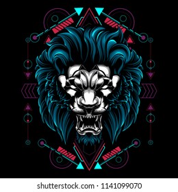 The Lion sacred geometry illustration