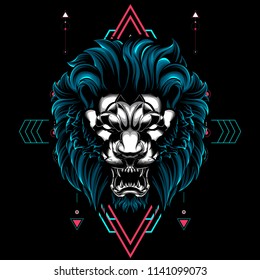The Lion sacred geometry illustration