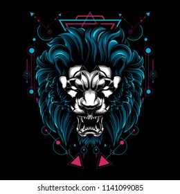 The Lion sacred geometry illustration