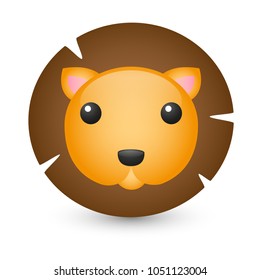 Lion Safari Savannah Animals Emoji Illustration, Face Vector Design Art 