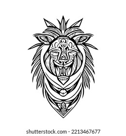 Lion Samoan Tribal Tattoo Design Vector