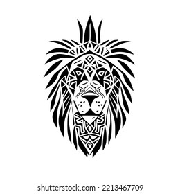 Lion Samoan Tribal Tattoo Design Vector