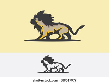 Lion Savannah flat logo vector 