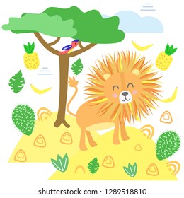 lion in Scandinavian style - vector illustration, eps