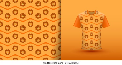 Lion seamless pattern with shirt
