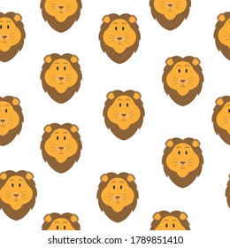 Lion seamless Pattern Vector Design Illustration 