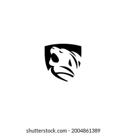 lion security simple black and wgite