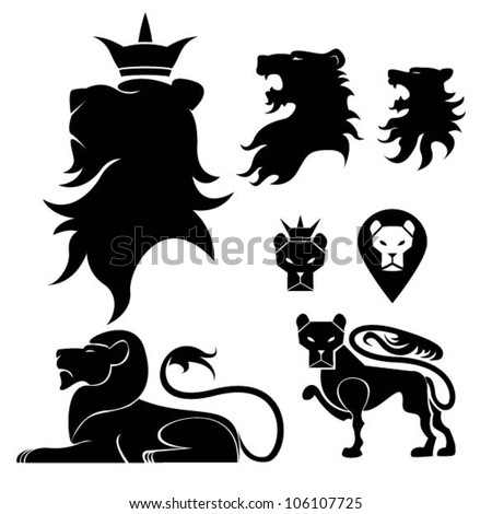 Lion set heraldry