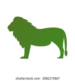 lion shape illustration visual design with green color blend