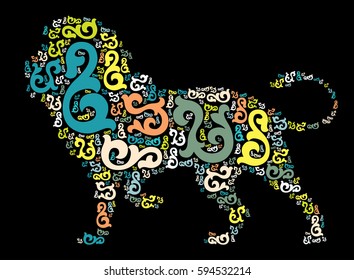 lion shape vector design illustration