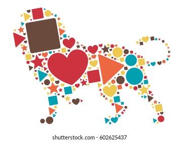 lion shape vector design illustration