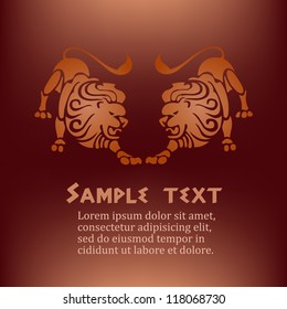 Lion shapes with text