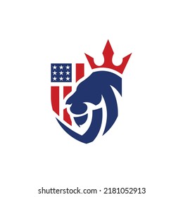 Lion Shield American Logo Design