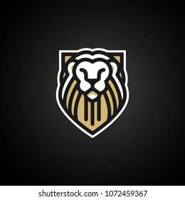 lion shield e sport logo e-sport gaming team vector emblem esport