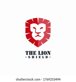 resumen del logotipo de la cabeza del escudo de león 