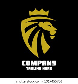 Lion in shield logo