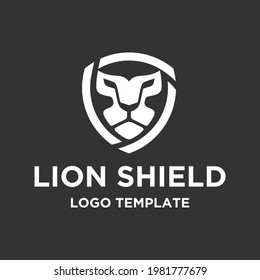 Combinación de logotipo de león y escudo