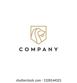 lion shield logo design