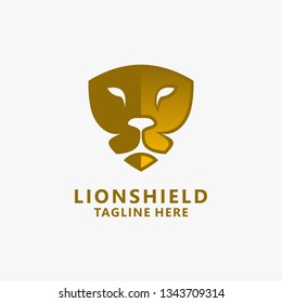 Lion shield logo design