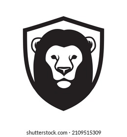 elemento de diseño del logotipo del escudo de leones