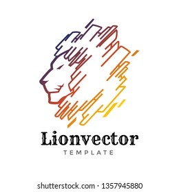 Lion shield logo design template. Lion head logo. Element for the brand identity, vector illustration.