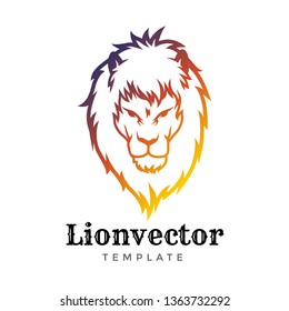 Lion shield logo design template. Lion head logo. Element for the brand identity, vector illustration.