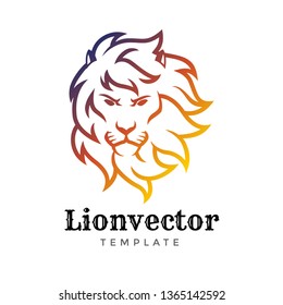 Lion shield logo design template. Lion head logo. Element for the brand identity, vector illustration.