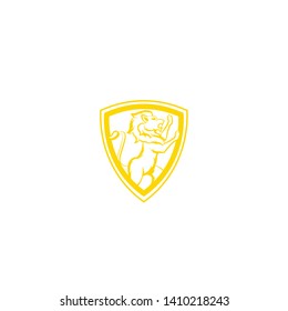 Lion shield logo design template ,Lion head logo ,Element for the brand identity ,Vector illustration - Vector