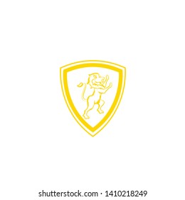 Lion shield logo design template ,Lion head logo ,Element for the brand identity ,Vector illustration - Vector