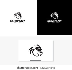 Lion shield logo design template ,Lion head logo ,Element for the brand identity ,Vector illustration.