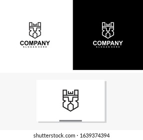 Lion shield logo design template ,Lion head logo ,Element for the brand identity ,Vector illustration.
