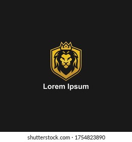 Plantilla de diseño del logotipo del escudo de león ,Logo de la cabeza de león ,Elemento para la identidad de marca ,Ilustración del vector
