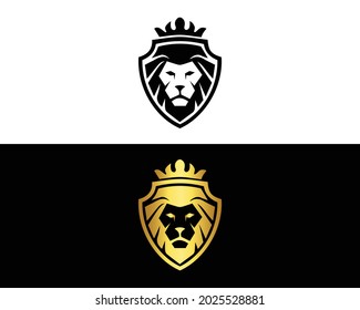 Vector de la plantilla de diseño del logotipo del Escudo de los Leones.