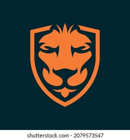 Lion Shield Logo Design Template ,Lion Head Logo, Element For The Brand Identity