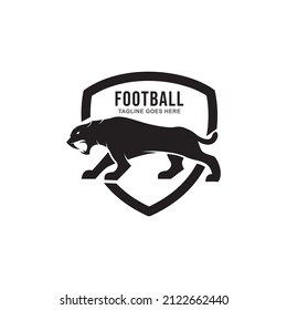 Lion shield logo design template. Element for the brand identity. Vector illustration