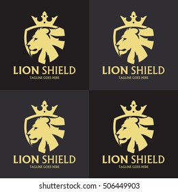 Lion Shield logo design template ,Lion Head logo ,Element for the brand identity ,Vector illustration