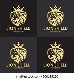Lion Shield logo design template ,Lion head logo ,Element for the brand identity ,Vector illustration