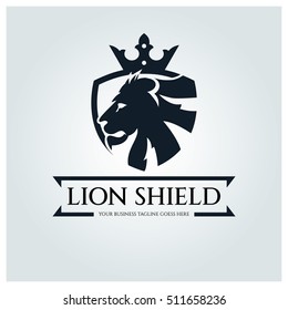 Lion Shield logo design template ,Lion head logo ,Element for the brand identity ,Vector illustration