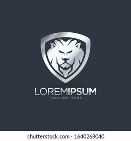 Lion With Shield Logo Design Vector Template