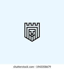 logo abstracto de león. icono de escudo