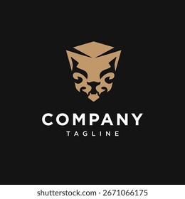 Vector de icono de logotipo de escudo de león