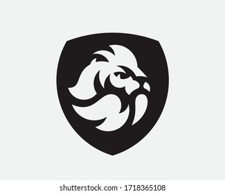 Lion shield logo. King emblem design editable for your business. Leo vector illustration.