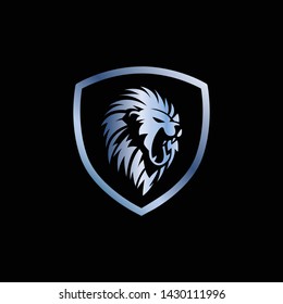 Lion shield logo template design