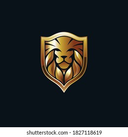 Lion and shield logo vector